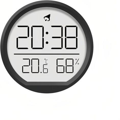 Horloge numérique LCD thermohygromètre Design magnétique suspendue Calendrier 12/24 heures pour la maison, la cuisine, le bureau