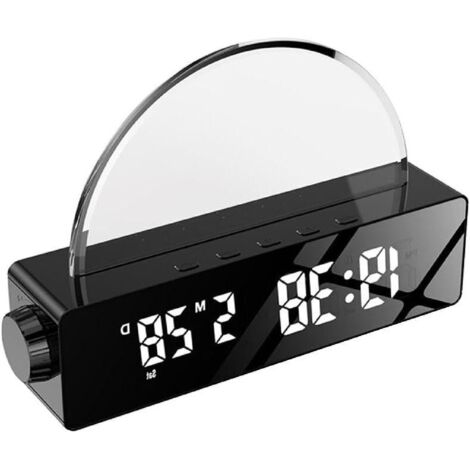 Horloge numérique LED avec affichage lumineux, température et date, alarme numérique pour chambre, simulation de lever de soleil, grand écran, B