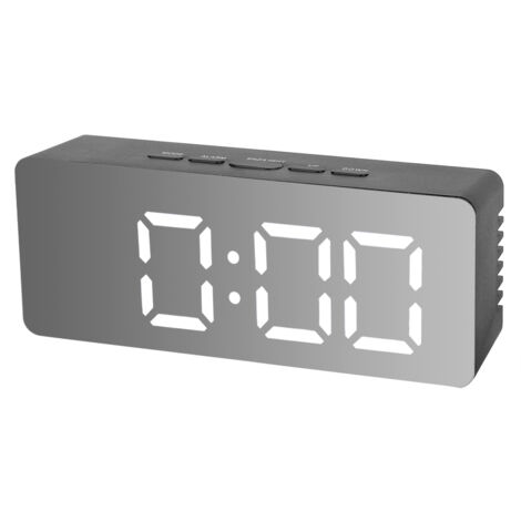 Horloge numérique LED multifonction avec miroir de maquillage pour bureau