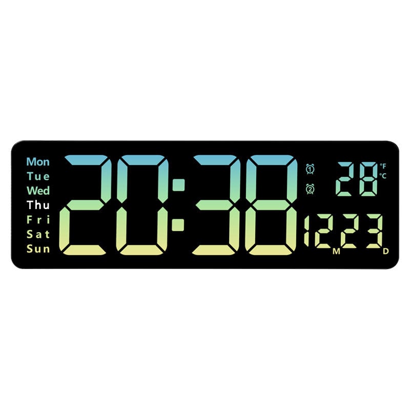 Alovez - Horloge Numérique Murale Grande avec,Horloge Digitale Led à Luminosité Réglable bleu