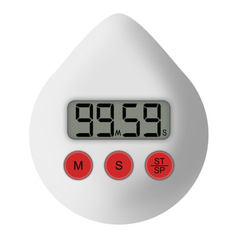 Horloge numérique salle bains étanche – horloge douche et minuteur – blanc