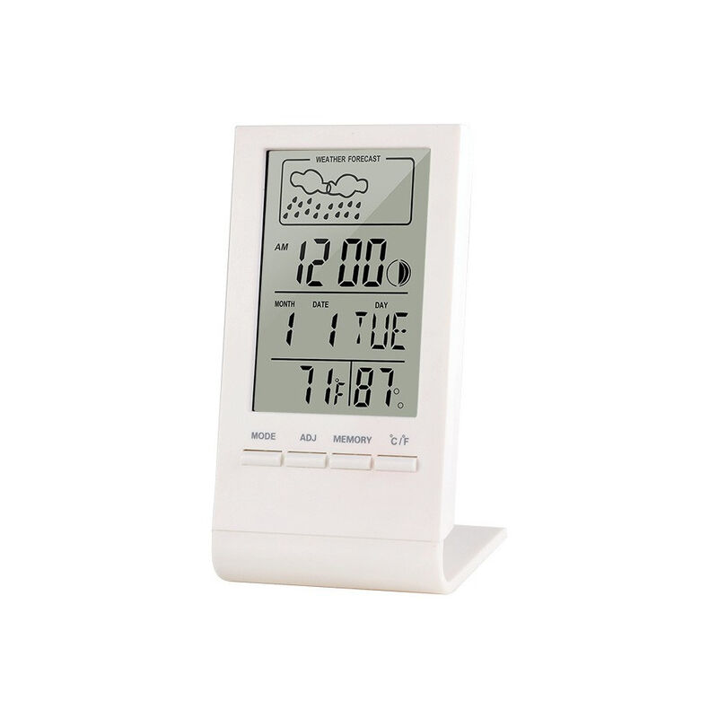 Fortuneville - Horloge numérique à led Thermomètre Hygromètre Indication d'instrument Réveil Station météo intérieure/extérieure Horloge électronique
