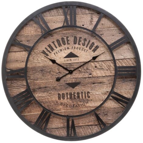 ATMOSPHERA CRÉATEUR D'INTÉRIEUR Horloge D80 métal et bois Oscar Atmosphera - Naturel