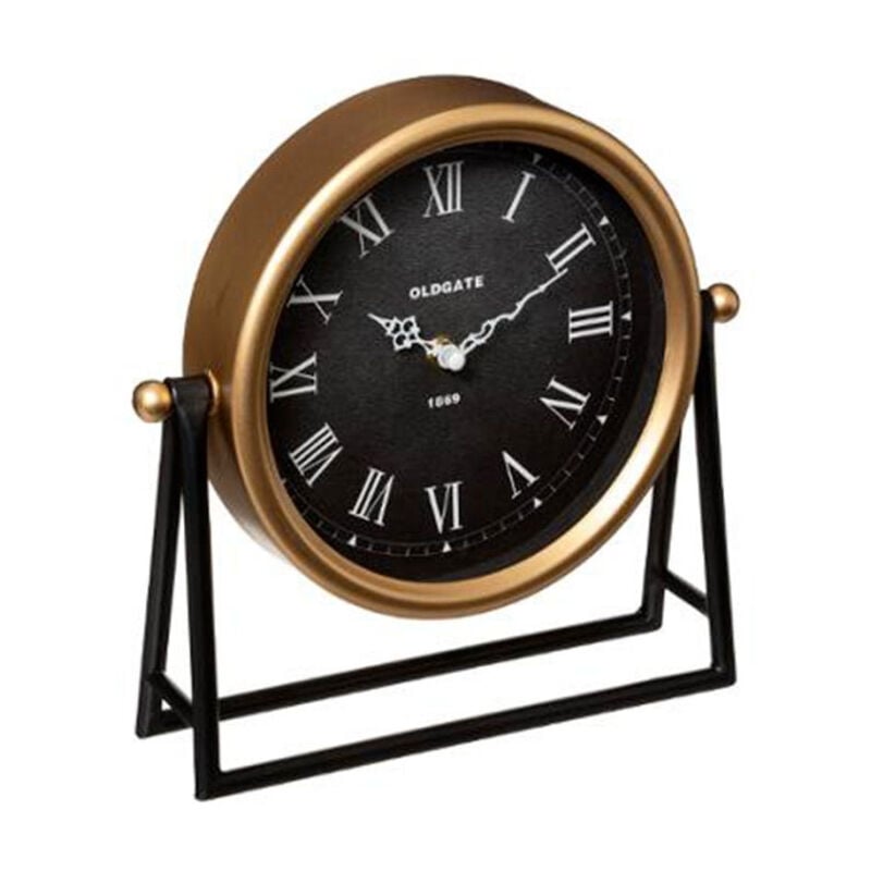 Horloge à Poser en Métal "Luca" 27cm Noir