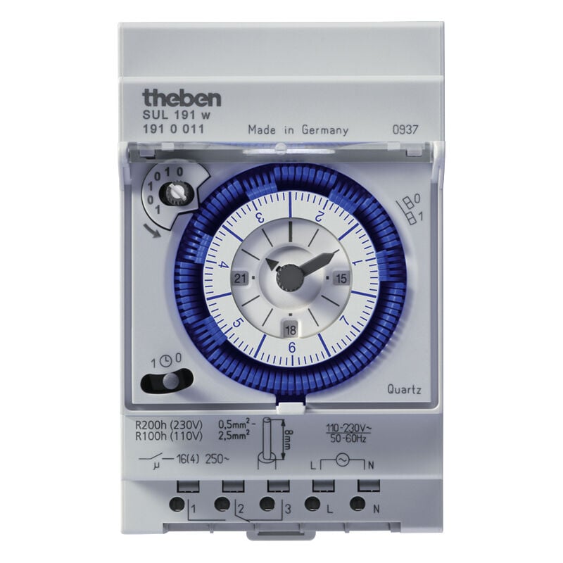 Horloge hebdomadaire 1 contact no-nf Theben sul 191 w