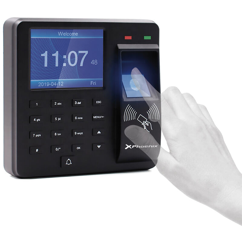 Horloge programmable biométrique terminal horloge phoenix - lecteur d'empreinte digitale - carte rfid et mot de passe