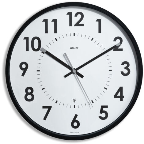 Horloge radio contrôlée Abylis Ø30cm - Noir - Orium