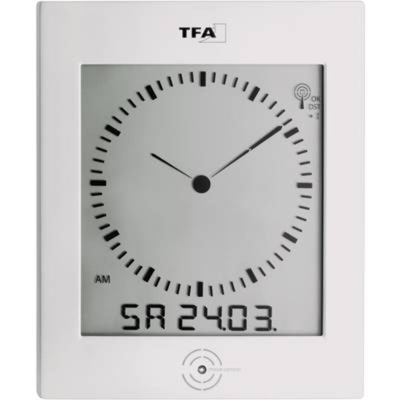 Tfa Dostmann - Horloge murale 60.4506 radiopiloté(e) 220 mm x 265 mm x 31 mm argent X45011