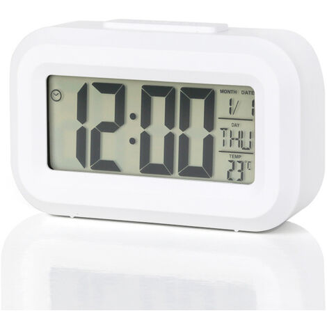 Horloge Réveil Électronique Carrée UXCELL à Écran LCD, Snooze, Affichage 12/24H, pour Chambre Bureau Voyage