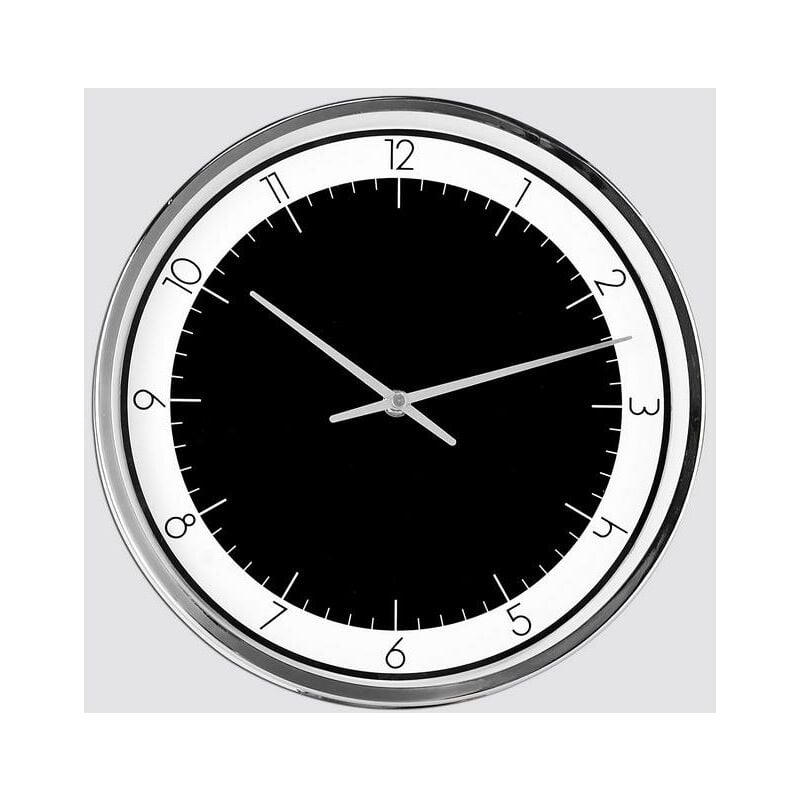 Horloge ronde bicolore en métal chromé 30x30cm