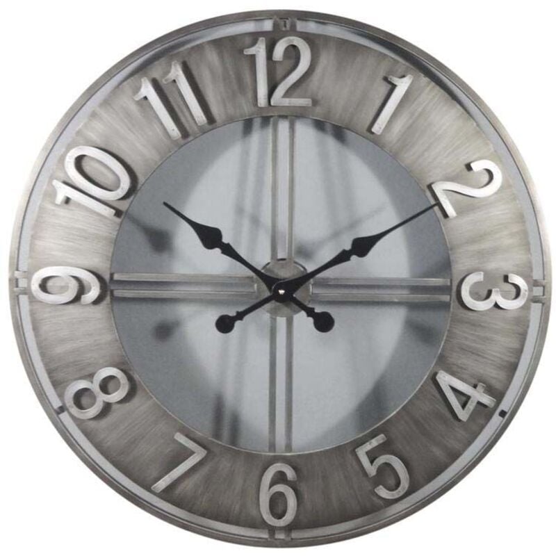 Aubry Gaspard - Horloge ronde en métal esprit aviateur