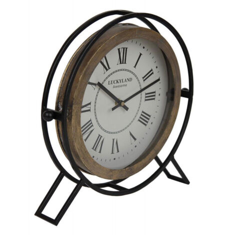 Horloge ronde en métal - Métal - Noir - Interior's
