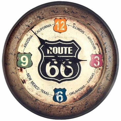 Horloge ronde route 66 - 52 cm