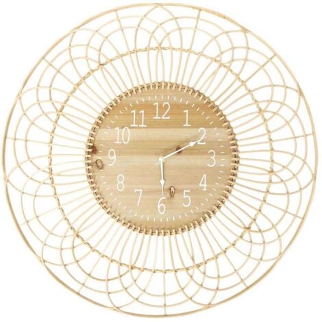 THE HOME DECO FACTORY Horloge Rotin 70cm