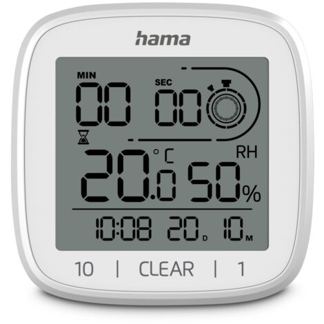HORLOGE SALLE BAINS NUM. ''CHYPRE'', VENTOUSE, À POSER ET À SUSP., BLCHE HAMA