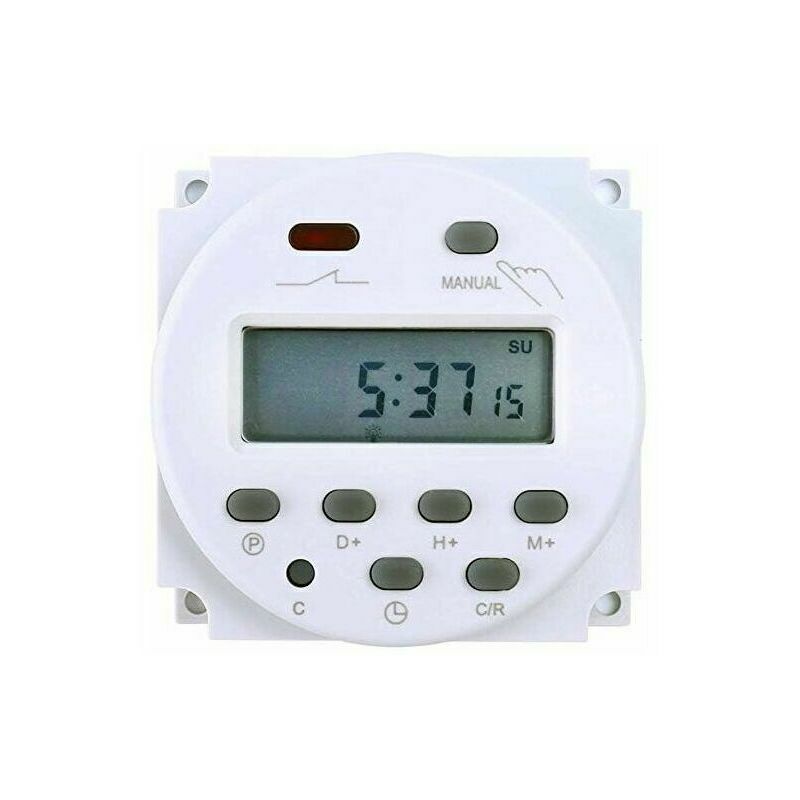 Ahlsen - Horloge, sonnerie et minuterie pour tableau électrique Minuterie électronique 12V Affichage lcd programmable - white
