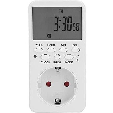 Horloge, sonnerie et minuterie pour tableau électriquePrise de minuterie numérique programmable à cycle automatique de 7 jours 1m 99h99m