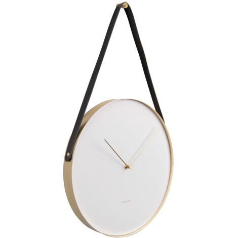 Horloge suspendue Belt Present Time Blanc - Blanc