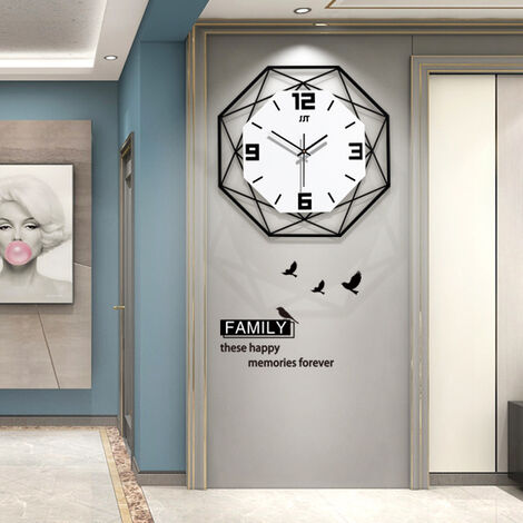 Horloge suspendue en bois métal 30 cm silencieuse sans répondre à l'horloge suspendue salon chambre à coucher de chambre à coucher