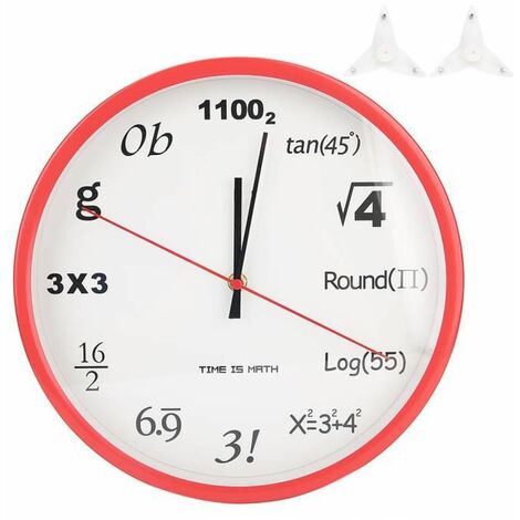 Horloge suspendue, horloge à quartz innovante, rouge élégant FUIENKO