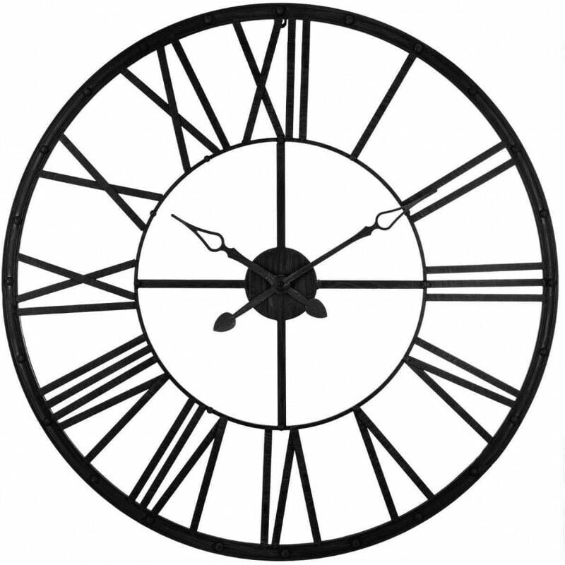 Atmosphera - Horloge en métal - d 96 cm - Noir - Livraison gratuite - Noir