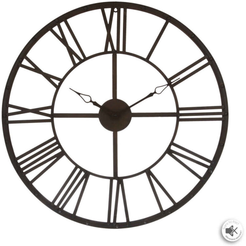 Horloge métal chiffres romains chocolat Atmosphera
