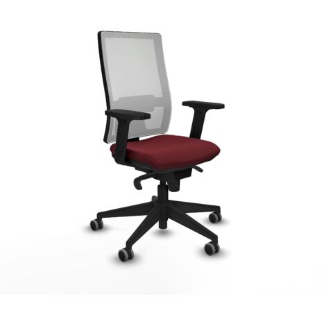Horna sincro malla blanca similpiel granate brazos 2D base piramidal  ruedas 65mm engomadas