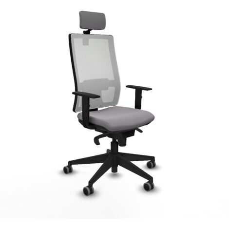 Horna sincro malla blanca similpiel gris brazos 1D base piramidal cabecero 2D ruedas 65mm engomadas