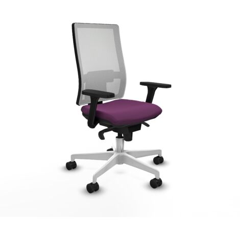Horna sincro malla blanca similpiel morado brazos 3D base blanca  ruedas 65mm nailon