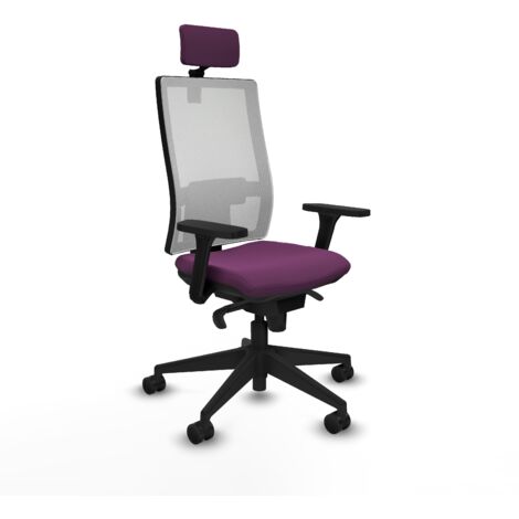 Horna sincro malla blanca similpiel morado brazos 3D base piramidal cabecero 2D ruedas 65mm nailon