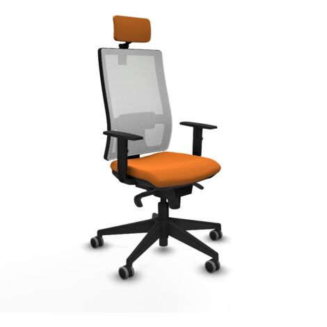Horna sincro malla blanca similpiel naranja brazos 1D base piramidal cabecero 2D ruedas 65mm engomadas