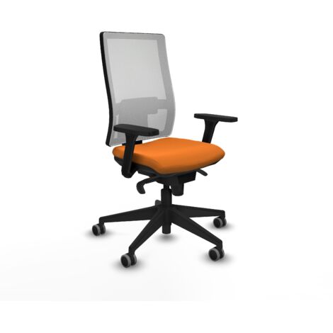 Horna sincro malla blanca similpiel naranja brazos 3D base piramidal  ruedas 65mm engomadas