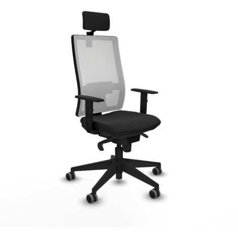 Horna sincro malla blanca similpiel negro brazos 1D base piramidal cabecero 2D ruedas 65mm engomadas