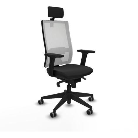 Horna sincro malla blanca similpiel negro brazos 2D base piramidal cabecero 2D ruedas 65mm engomadas