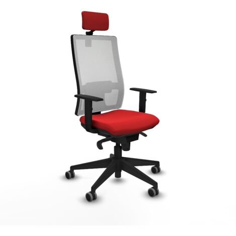 Horna sincro malla blanca similpiel rojo brazos 1D base piramidal cabecero 2D ruedas 65mm engomadas