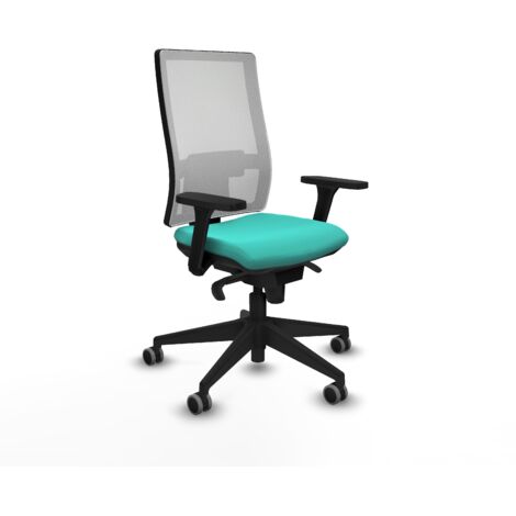 Horna sincro malla blanca similpiel turquesa brazos 3D base piramidal  ruedas 65mm engomadas