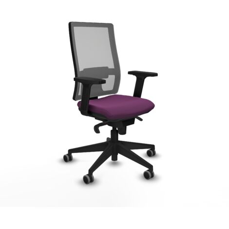 Horna sincro malla gris similpiel morado brazos 2D base piramidal  ruedas 65mm engomadas