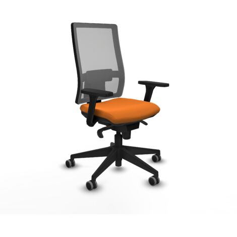 Horna sincro malla gris similpiel naranja brazos 3D base piramidal  ruedas 65mm engomadas