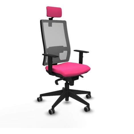 Horna sincro malla gris similpiel rosa brazos 1D base piramidal cabecero 2D ruedas 65mm engomadas