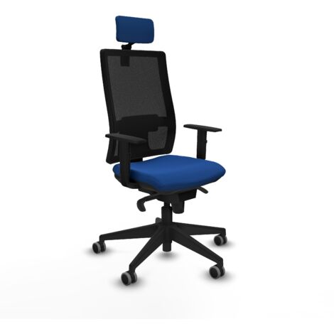 Horna sincro malla negra similpiel azul brazos 1D base piramidal cabecero 2D ruedas 65mm engomadas