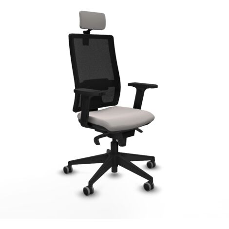 Horna sincro malla negra similpiel blanco brazos 2D base piramidal cabecero 2D ruedas 65mm engomadas