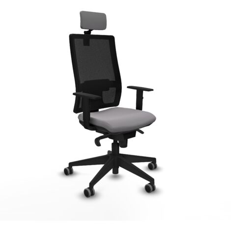 Horna sincro malla negra similpiel gris brazos 1D base piramidal cabecero 2D ruedas 65mm engomadas