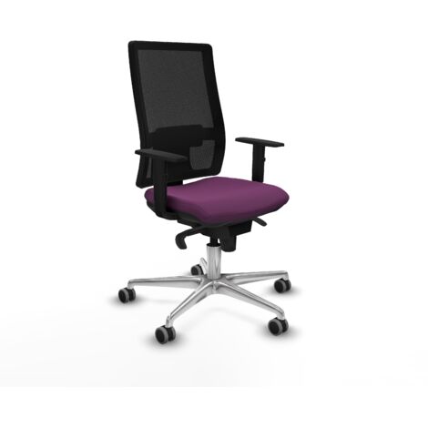 Horna sincro malla negra similpiel morado brazos 1D base aluminio  ruedas 65mm engomadas
