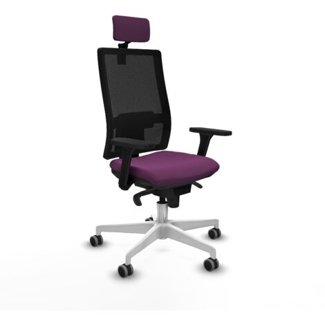 Horna sincro malla negra similpiel morado brazos 3D base blanca cabecero 2D ruedas 65mm engomadas