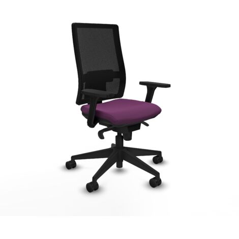 Horna sincro malla negra similpiel morado brazos 3D base piramidal  ruedas 65mm nailon