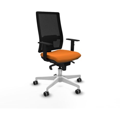Horna sincro malla negra similpiel naranja brazos 1D base blanca  ruedas 65mm engomadas