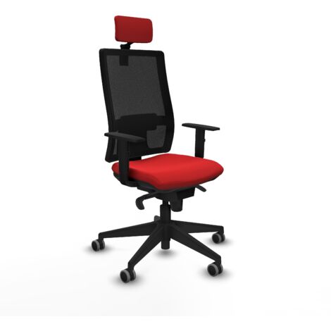 Horna sincro malla negra similpiel rojo brazos 1D base piramidal cabecero 2D ruedas 65mm engomadas