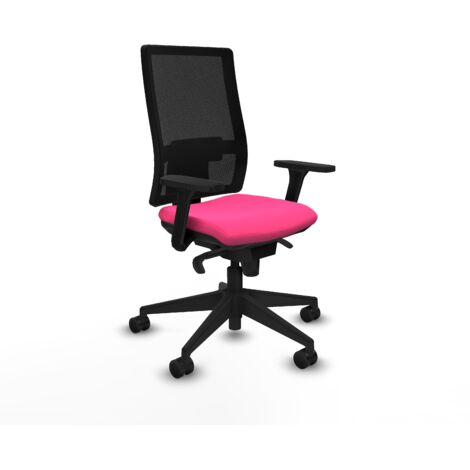 Horna sincro malla negra similpiel rosa brazos 3D base piramidal  ruedas 65mm nailon