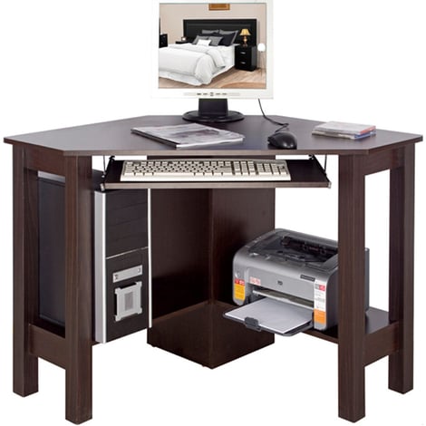 HORNER - Corner Office Desk / Computer Workstation - Walnut