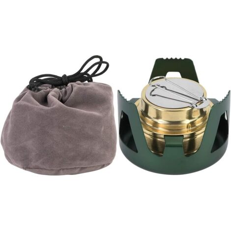 Hornillo de alcohol portátil ultraligero para exteriores, ideal para barbacoas, senderismo, camping y picnics (verde).